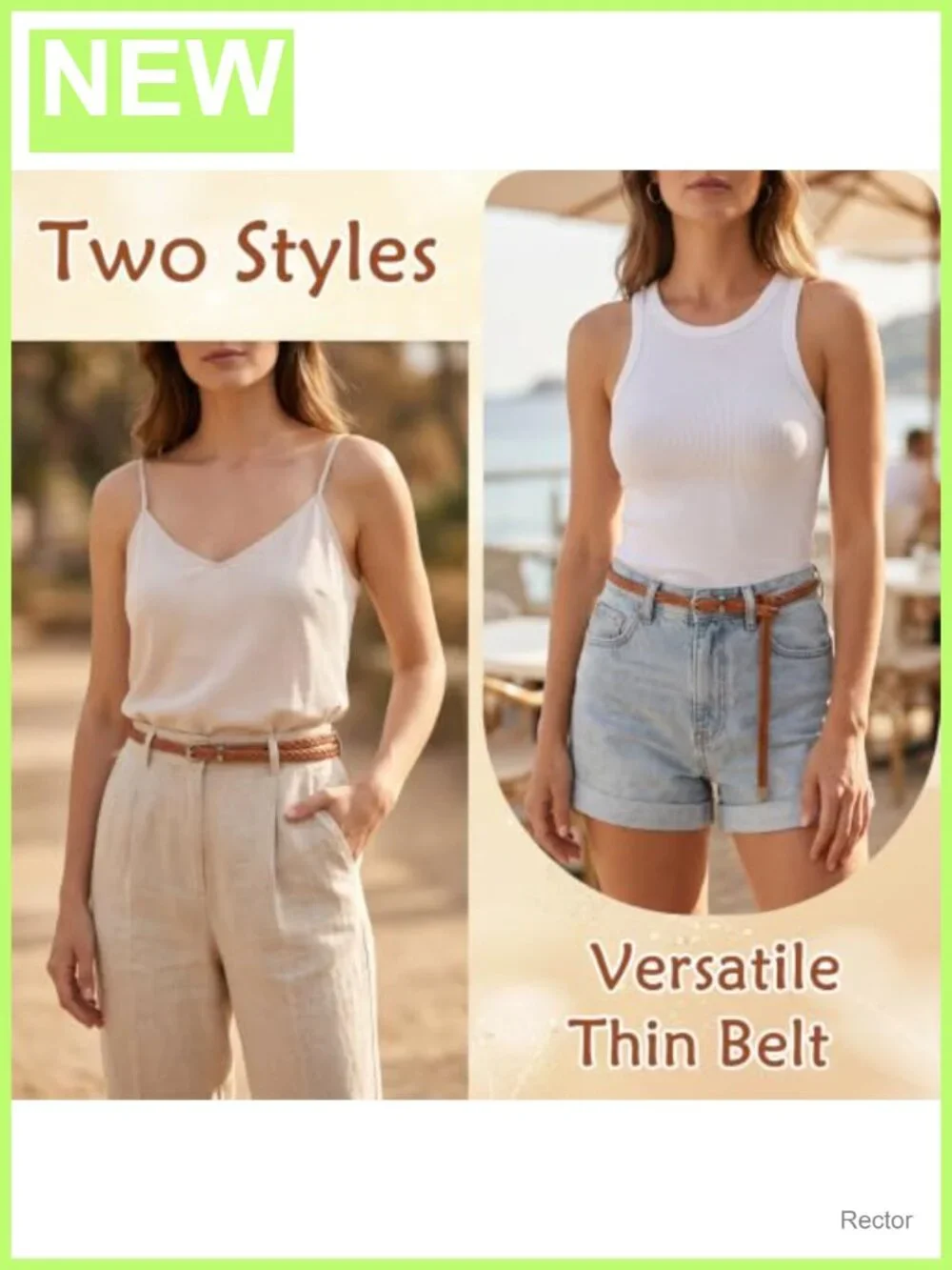Thin Braided Belt for Women, 0.4 Inch Wide PU Polyester Woven Accessory